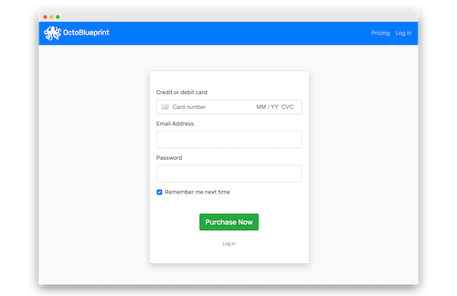 Desktop Payment/Registration Page