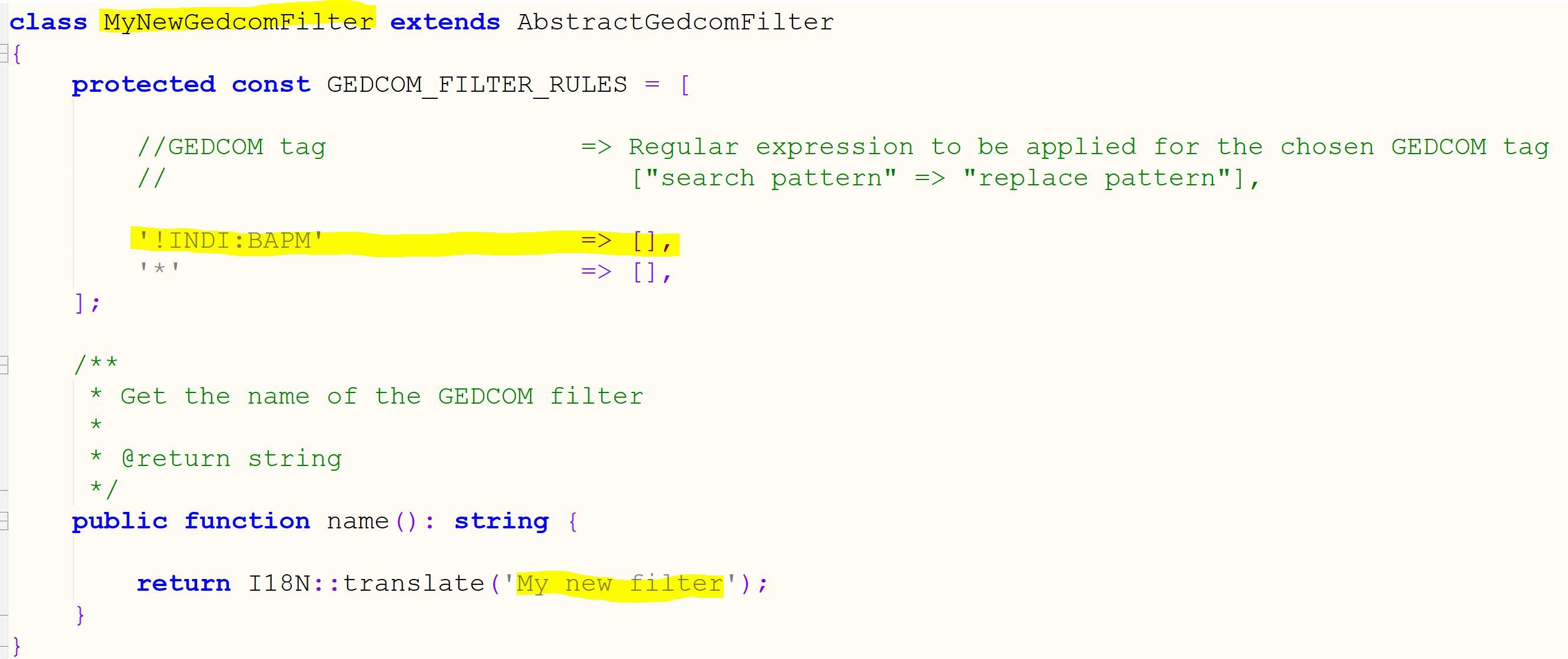 Creating a new GEDCOM filter