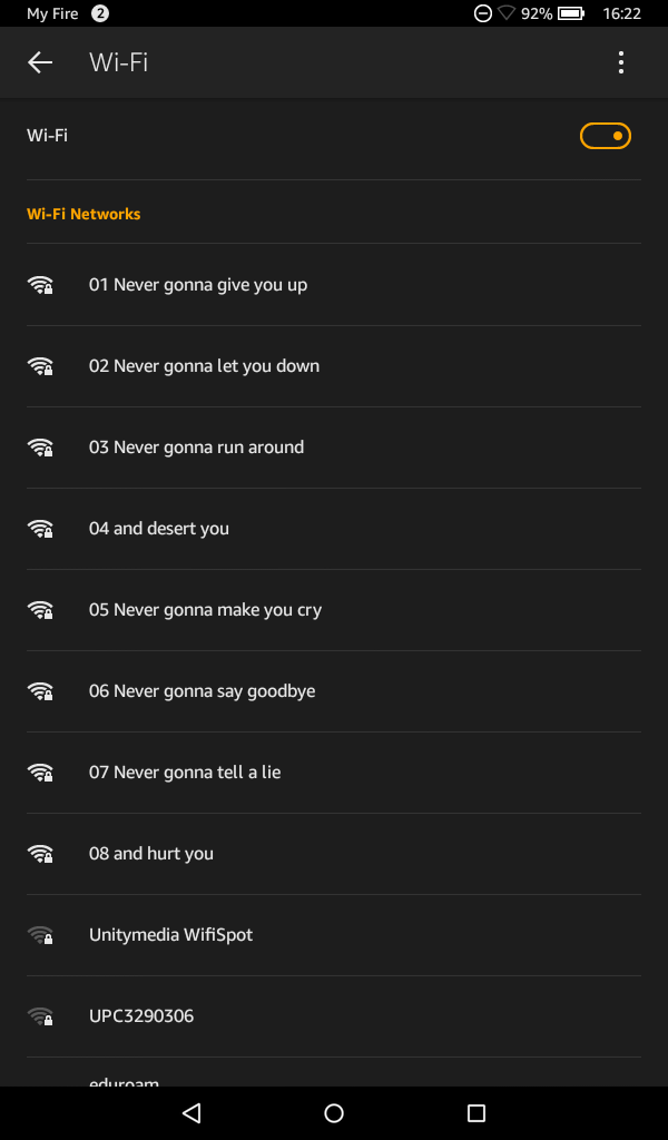 Rickrolling with WiFi Networks