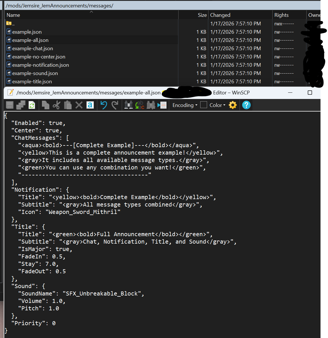 Message Configuration File