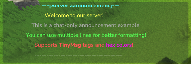 Centered Chat Message Example