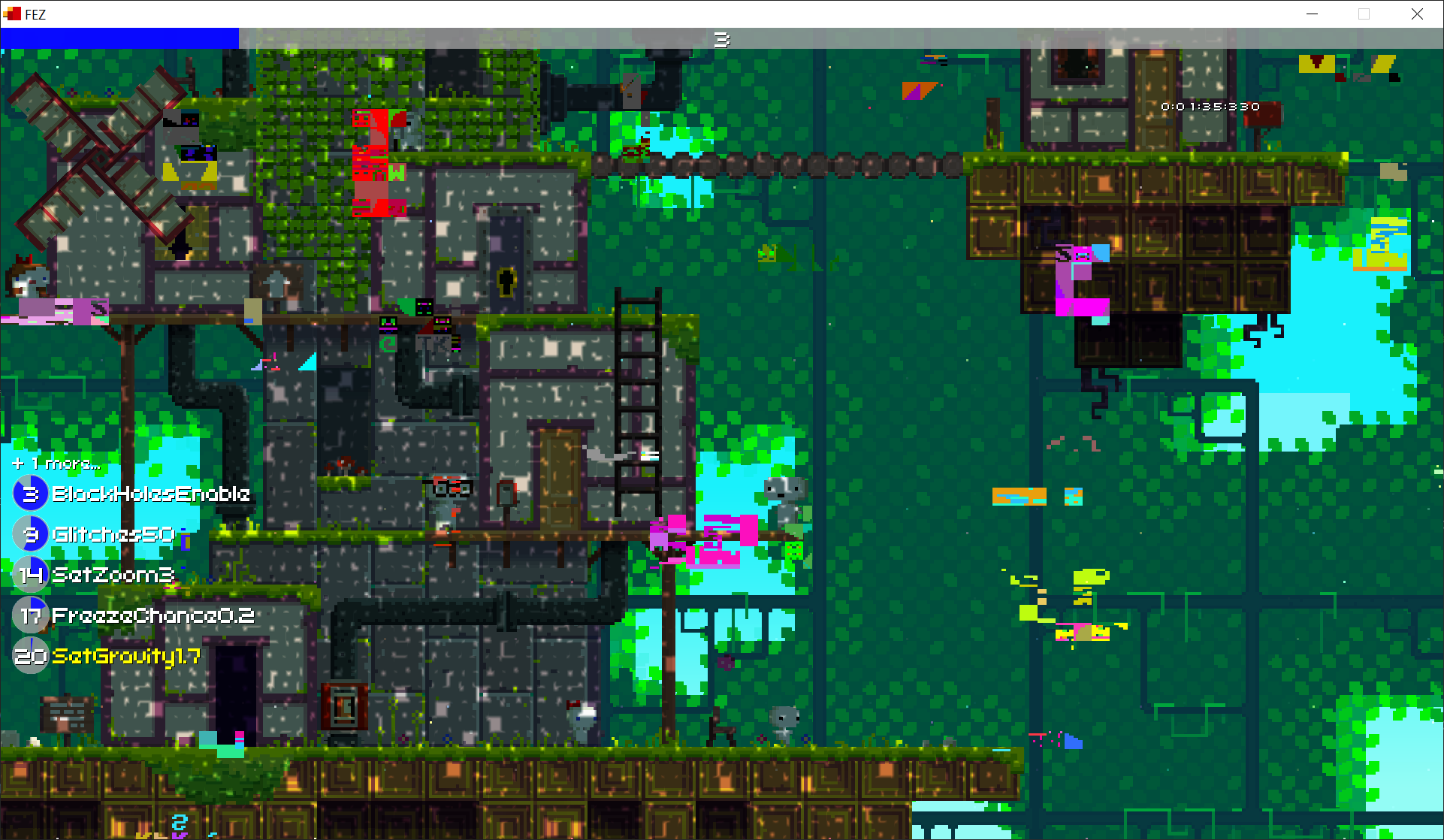 Fez Chaos Mod in action