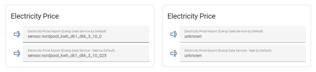 Input Card Electricity Price