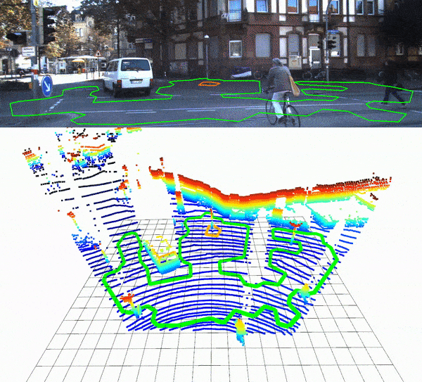Example ground and obstacle detection with Polylidar