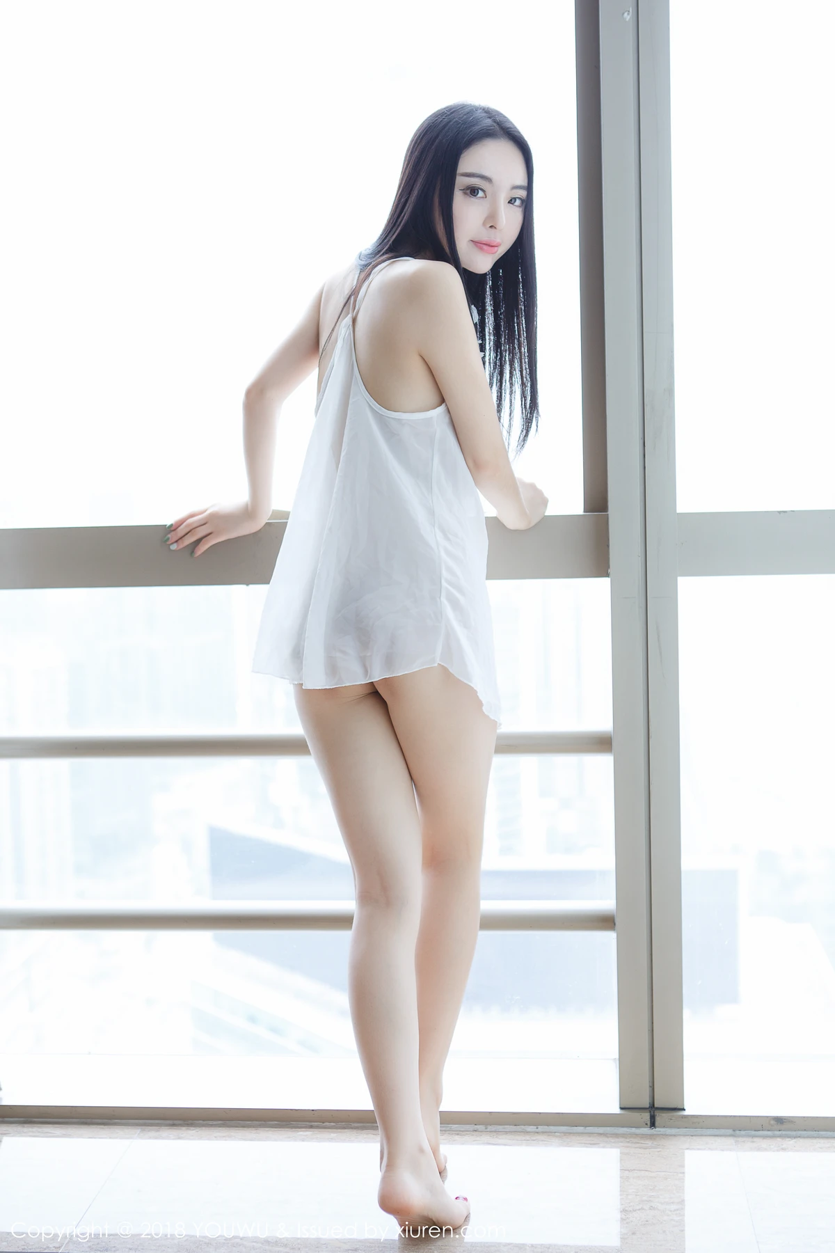 YouWu尤物馆 Vol.080_靓丽嫩模思言粉色高叉连体内衣半脱秀白嫩肌肤性感美背写真45P - 5