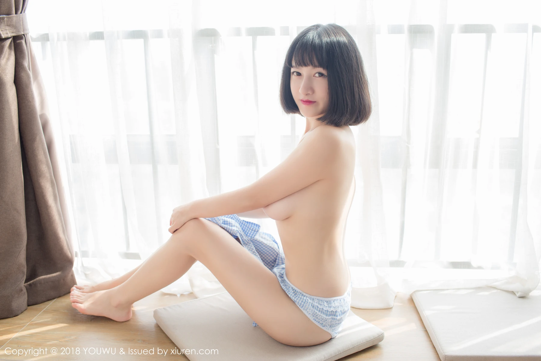 YouWu尤物馆 Vol.096_嫩模小探戈居家吊带女仆装真空露白嫩豪乳诱惑写真48P - 7