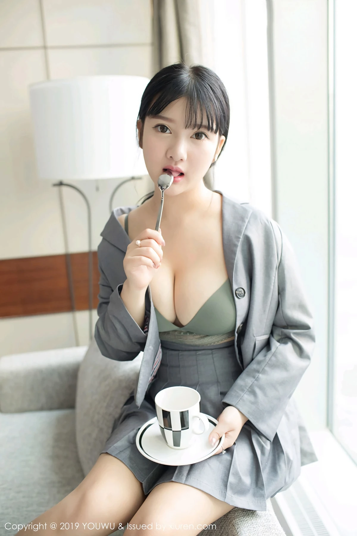 YouWu尤物馆 Vol.138_巨乳嫩模小尤奈私房黑色高叉连体内衣秀傲人豪乳诱惑写真59P - 4