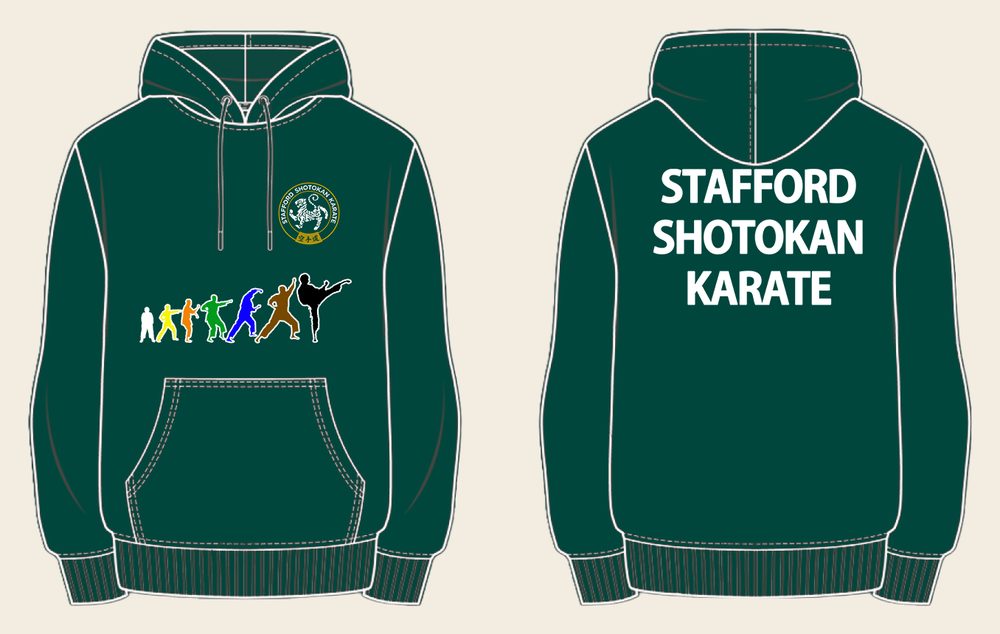 Hoodie design 3, Colour Grades, in Bottle Green, front and back