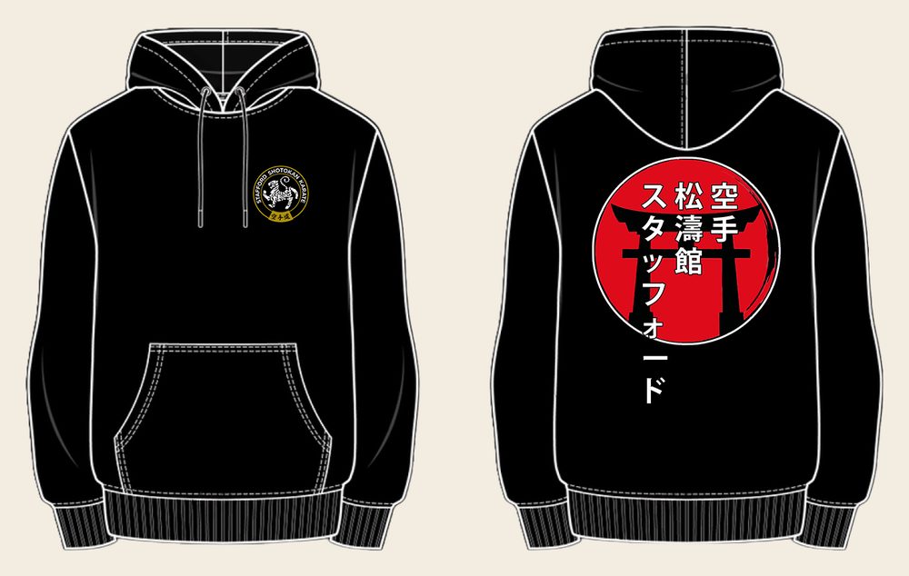 Hoodie design 4, Torii Gates, in Black, front and back