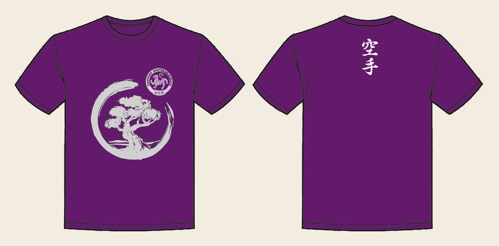 T-Shirt design 10, Brushed Bonsai, in Purple, front and back