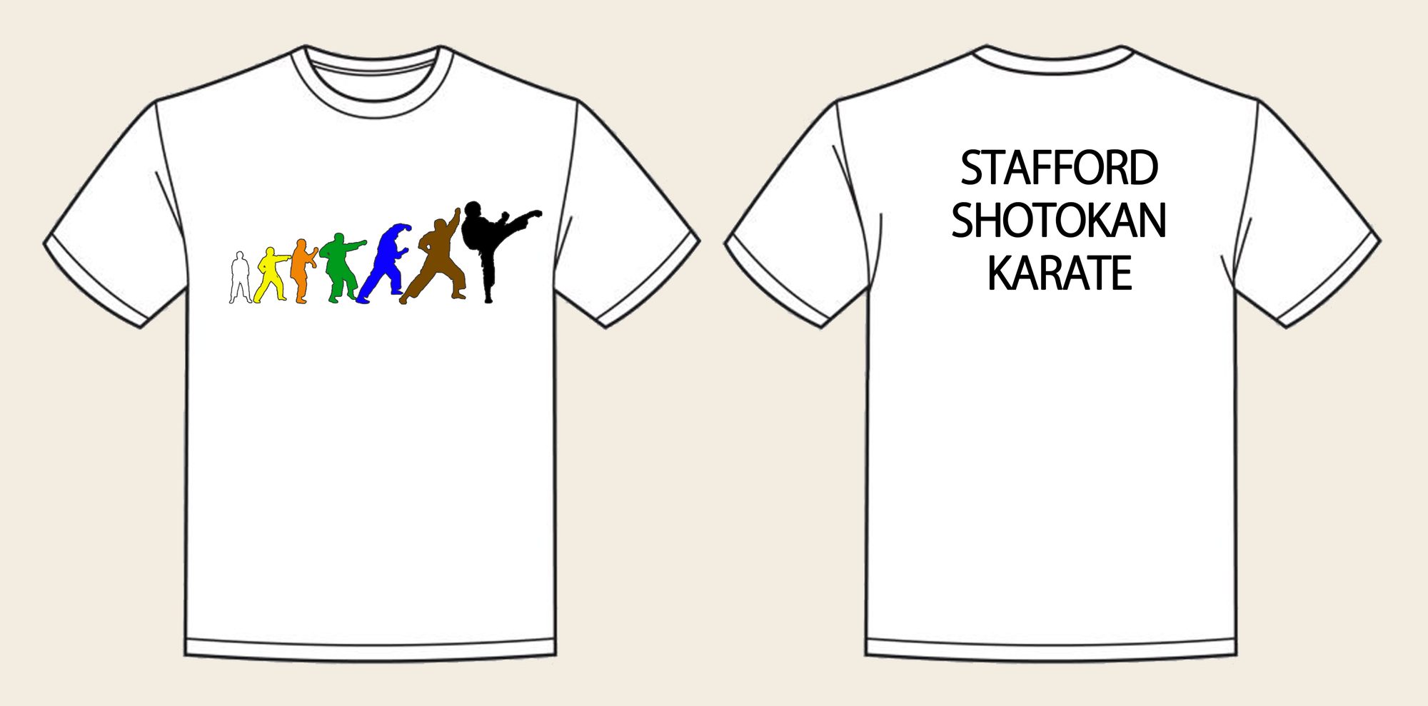 T-Shirt design 5, Karate Movement, in Arctic White, front and back