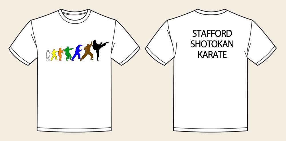 T-Shirt design 5, Karate Movement, in Arctic White, front and back