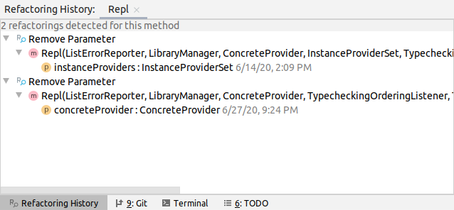 RefactoringHistory