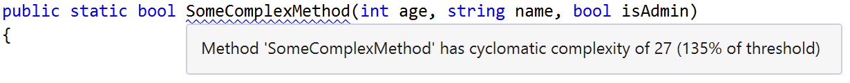 Complexity exceeds the configurable threshold