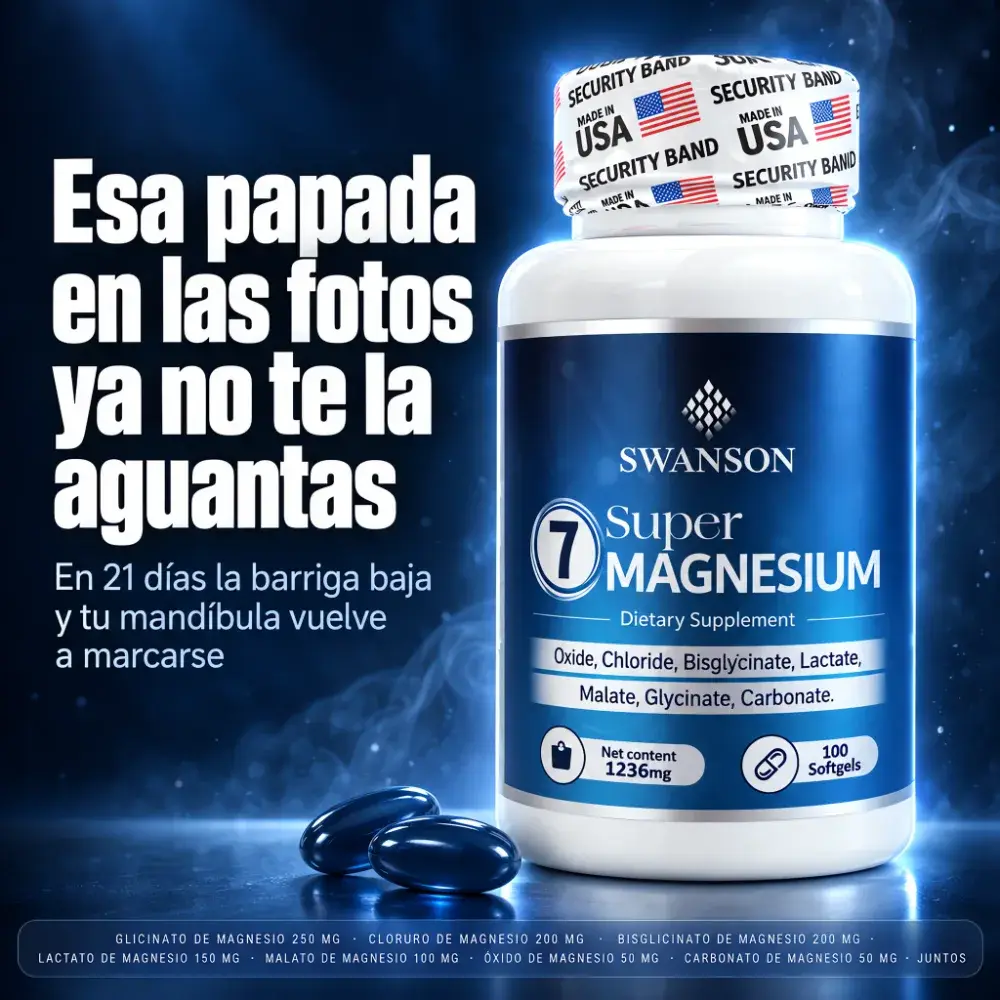 SWANSON 7 Super Magnesium frasco frontal