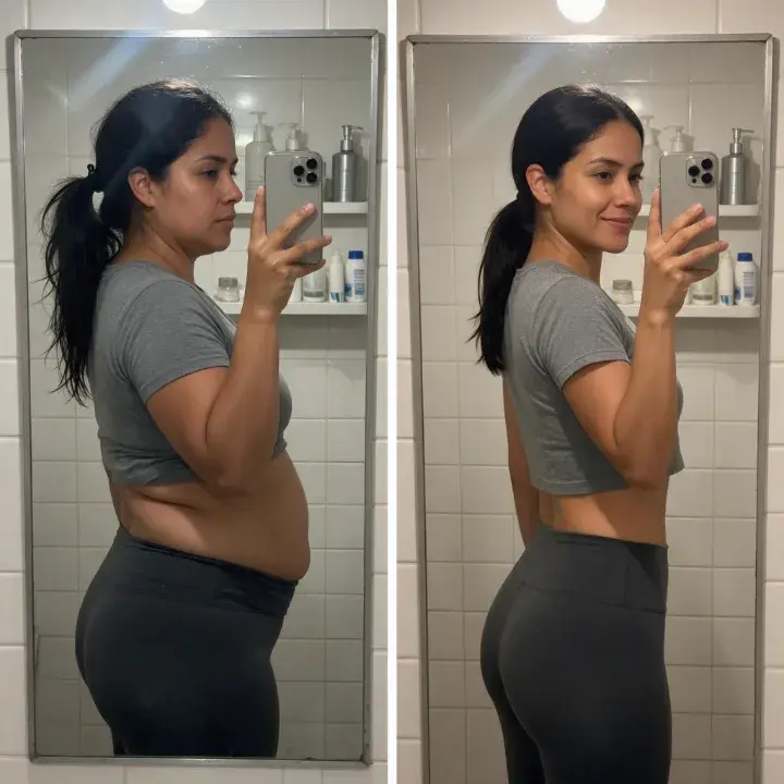 Daniela sosteniendo el frasco