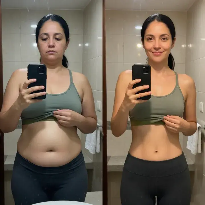 Daniela sosteniendo el frasco