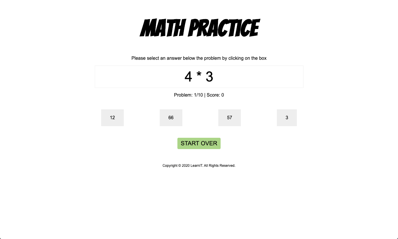 Math Practice: Start