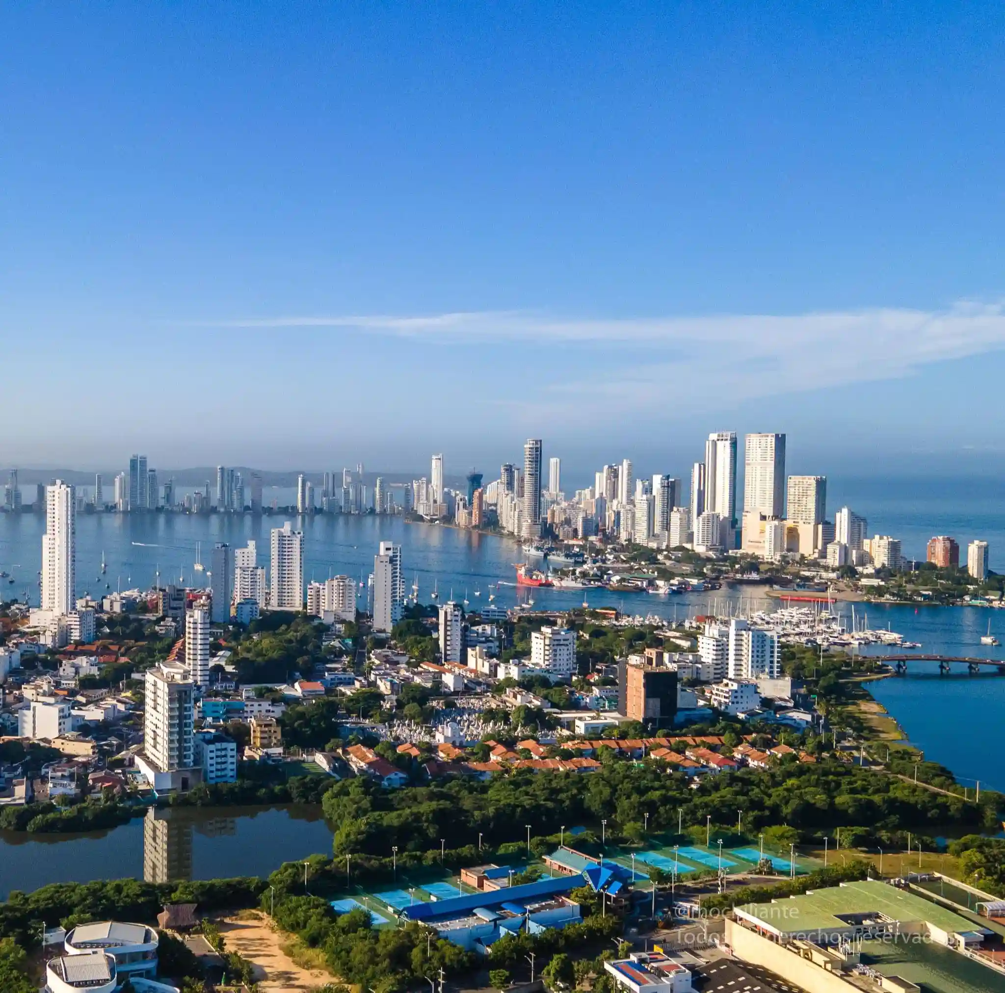 Cartagena, playa, azul, edificios