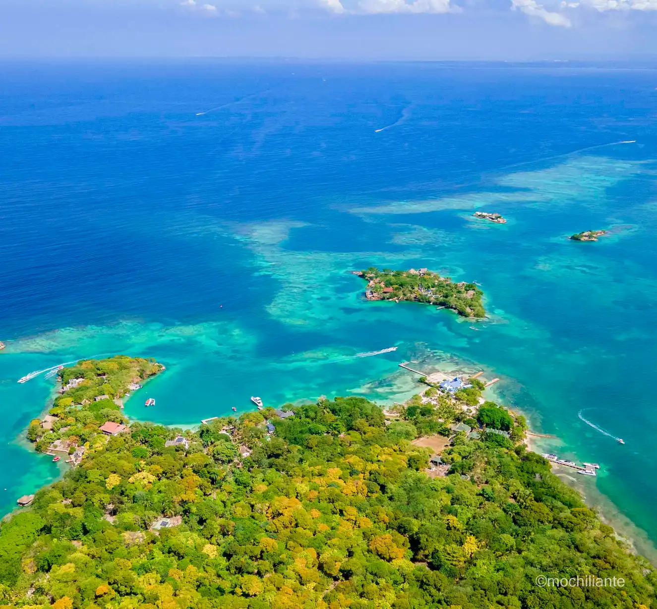 Islas del rosario desde el aire