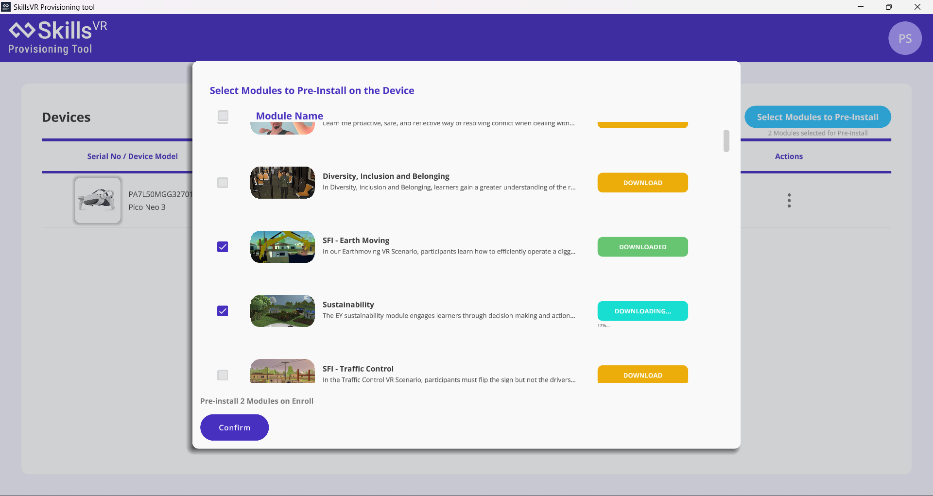 MDM Provisioning Tool — settings