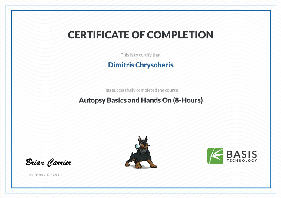 Basis Technology certificate