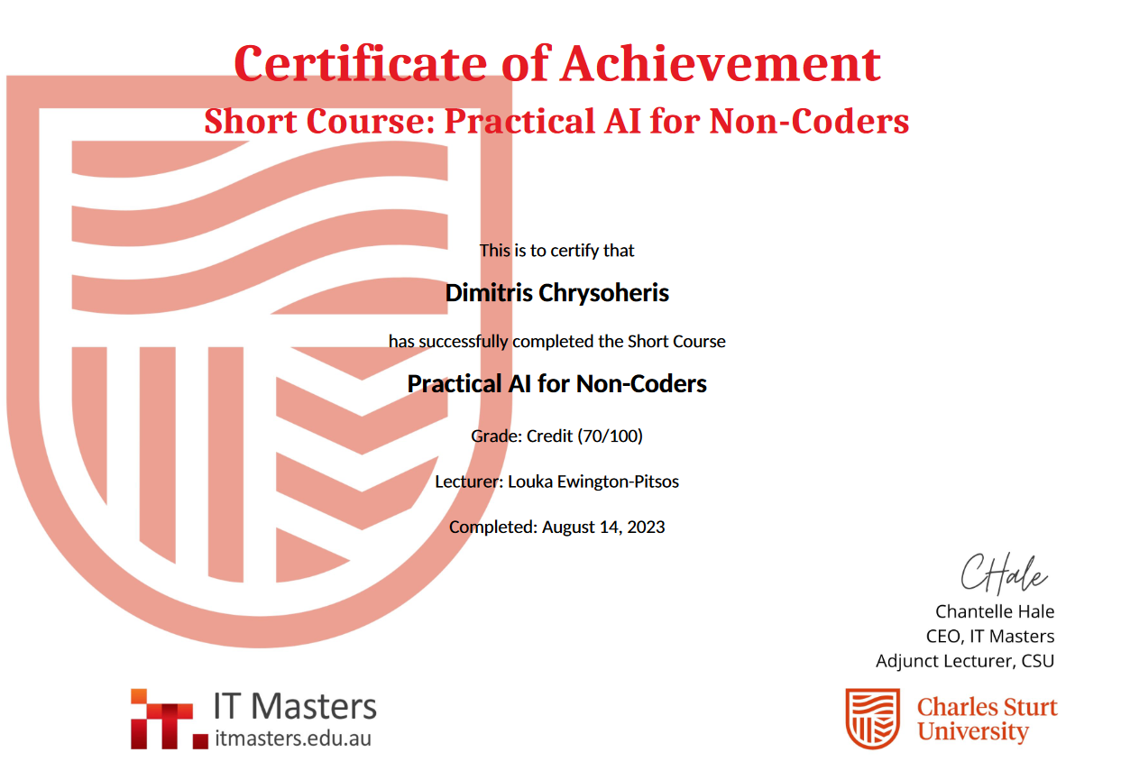 Charles Stunt University certificate