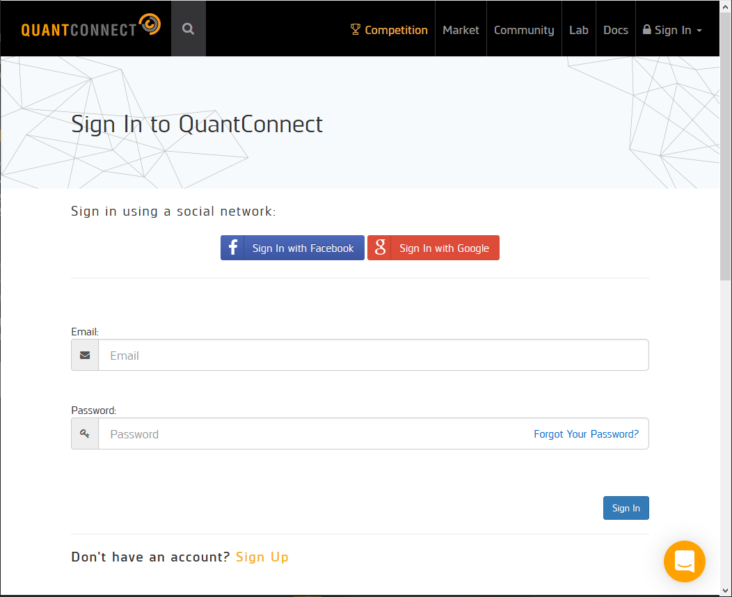 QuantConnect Login