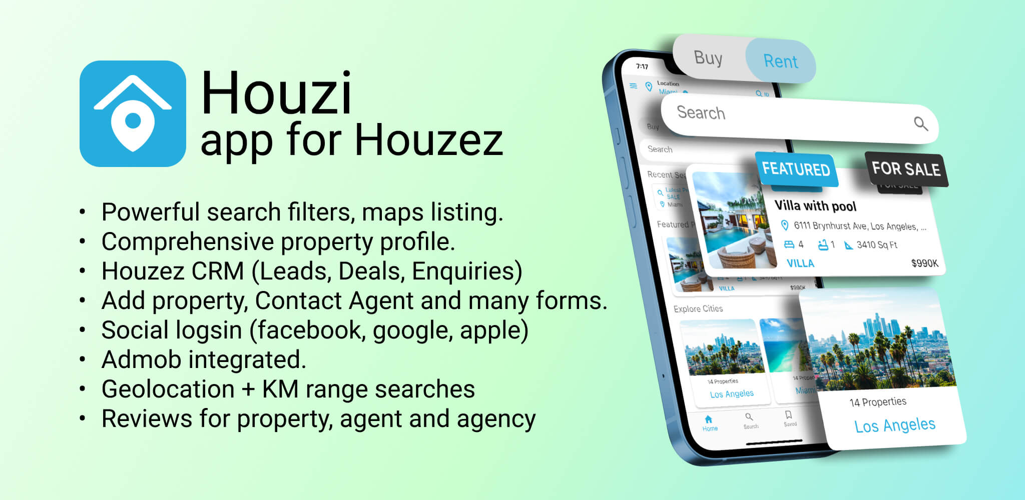 Houzi Real Estate App for Houzez