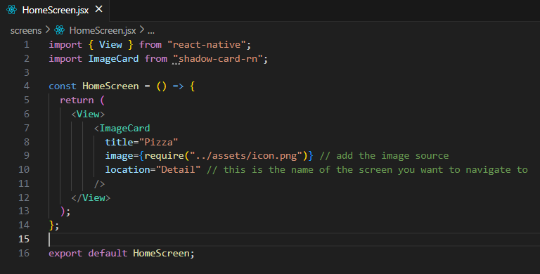 Screenshot of the code snippet.