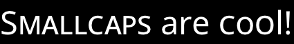 Example of toggling the smallcaps font feature