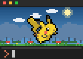 Pikachu hopping in a burst of confetti