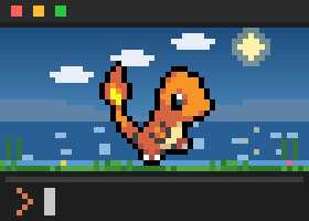 Charmander shuddering and sinking into the grass
