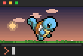 Squirtle squashing flat and springing back
