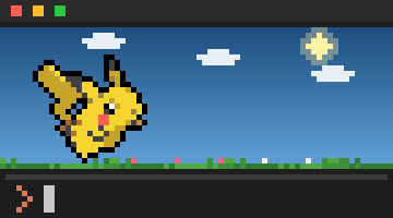 Pikachu running with a thought bubble