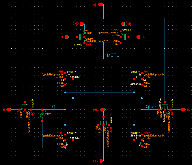 7T MCPL SRAM Circuit Diagram