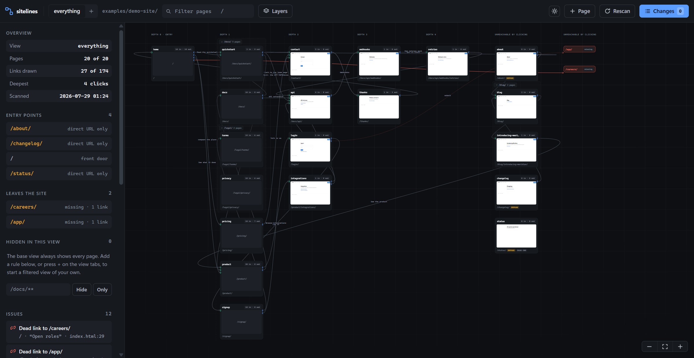 The same map in dark mode