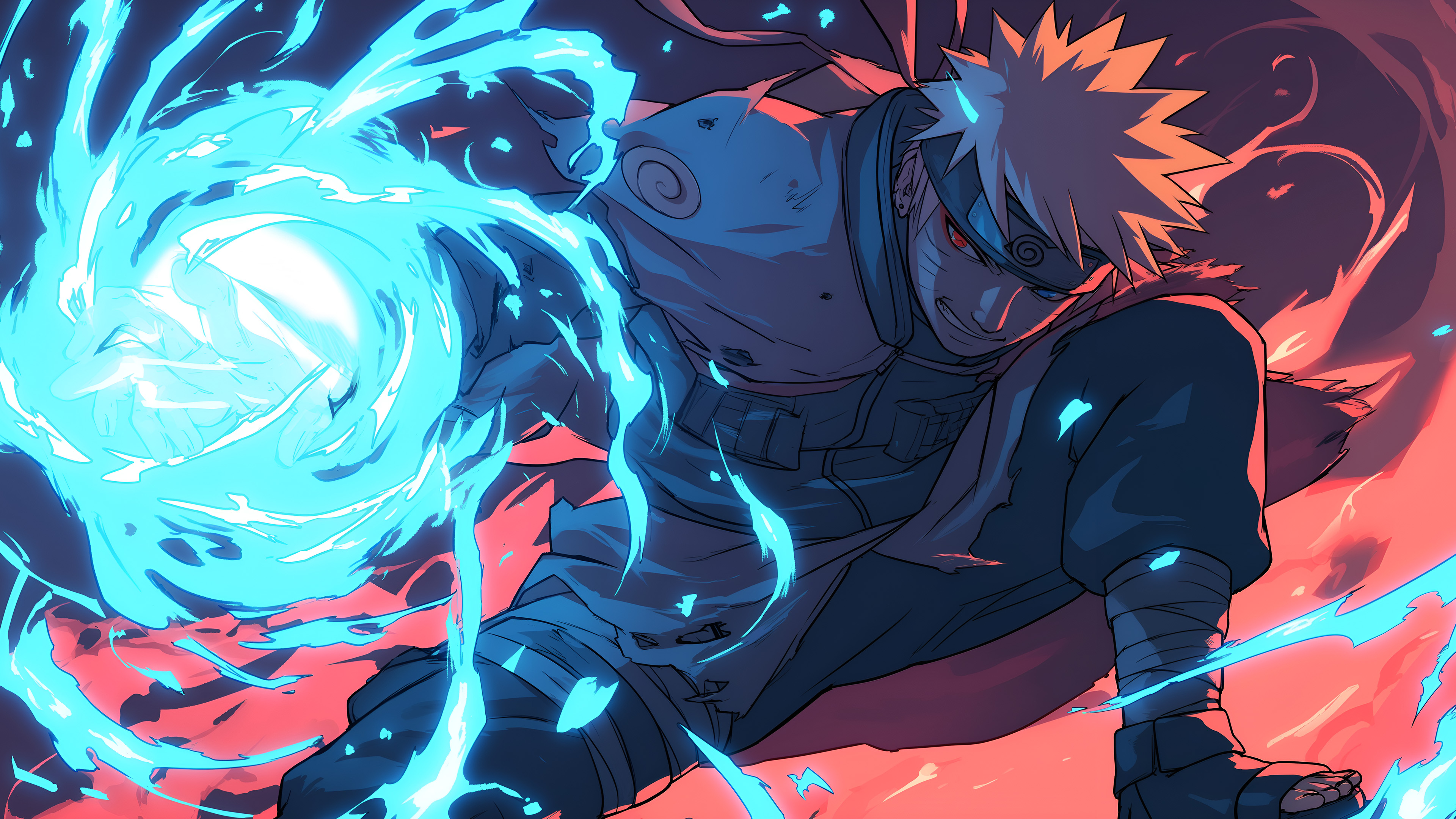 Naruto holding a Rasengan