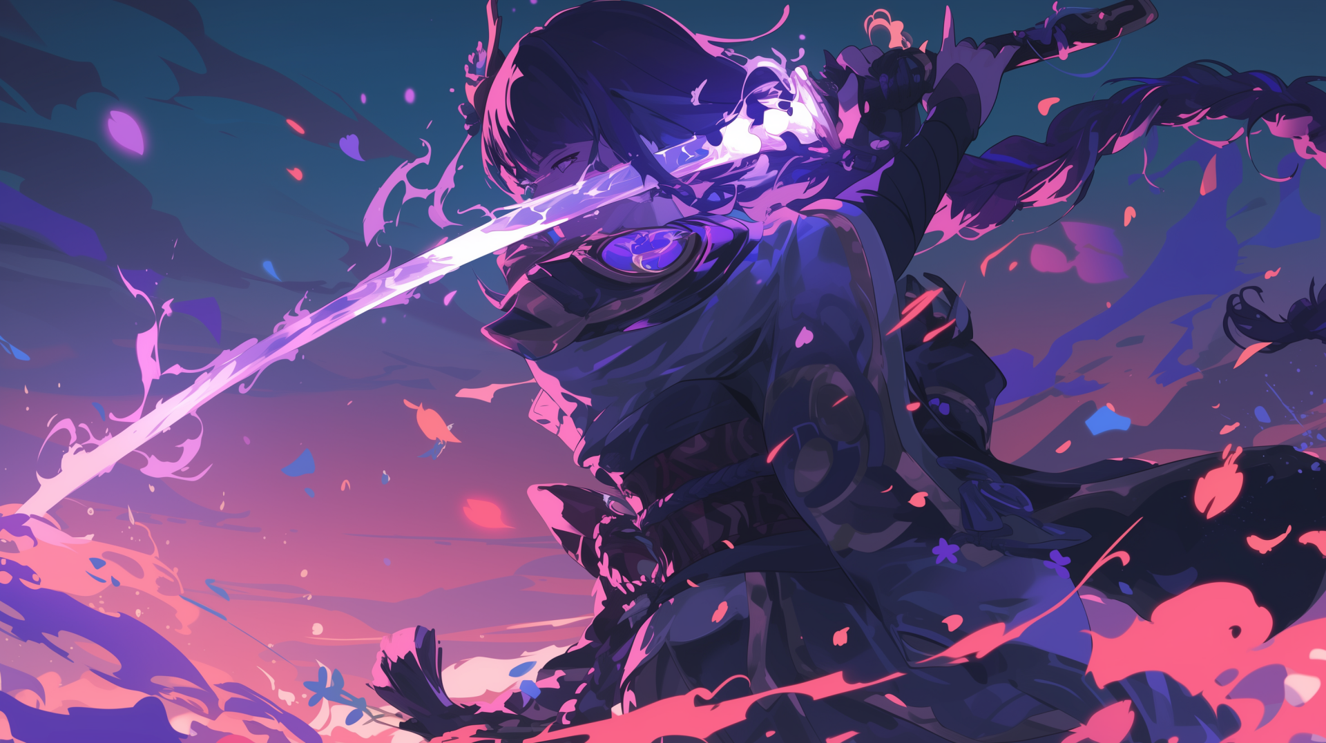 Girl soldier purple