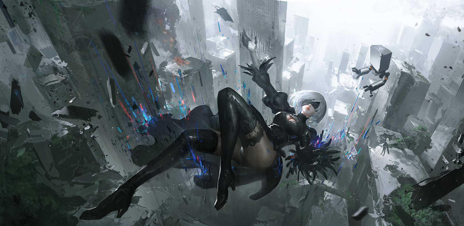 Nier Automata cinematic environment