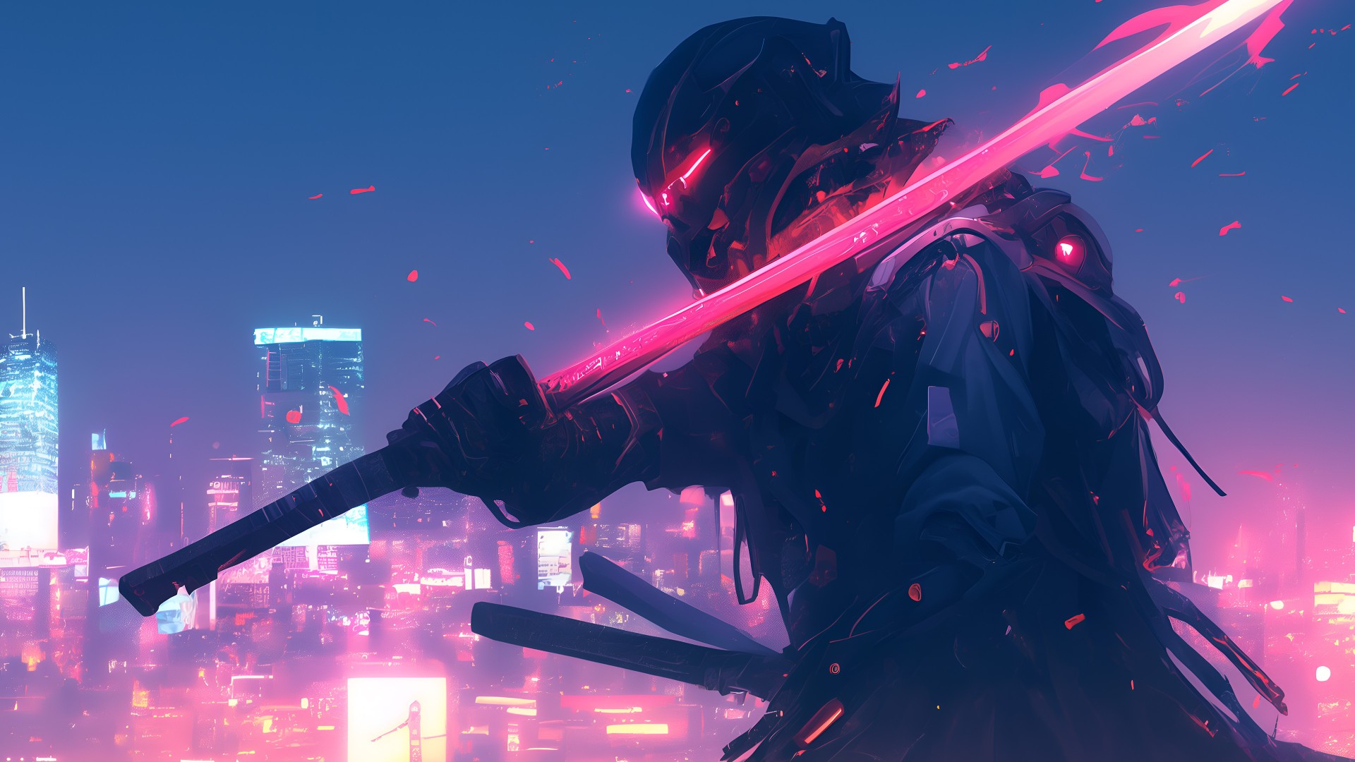 Cyberpunk futuristic samurai