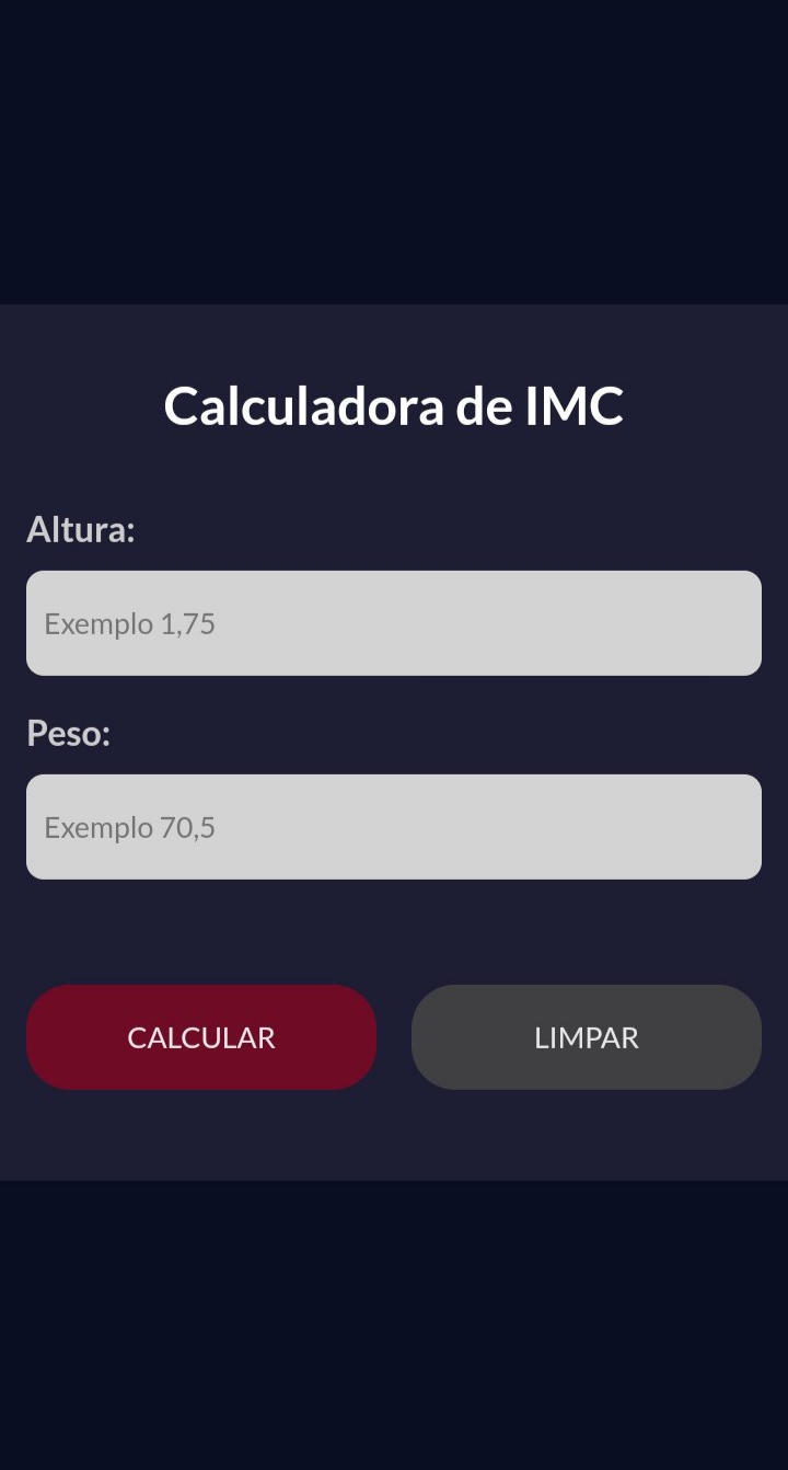 projeto Calculadora de IMC