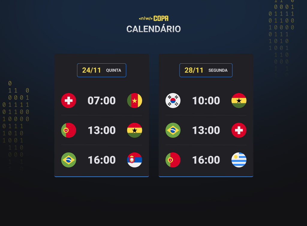 Calendário de Jogos