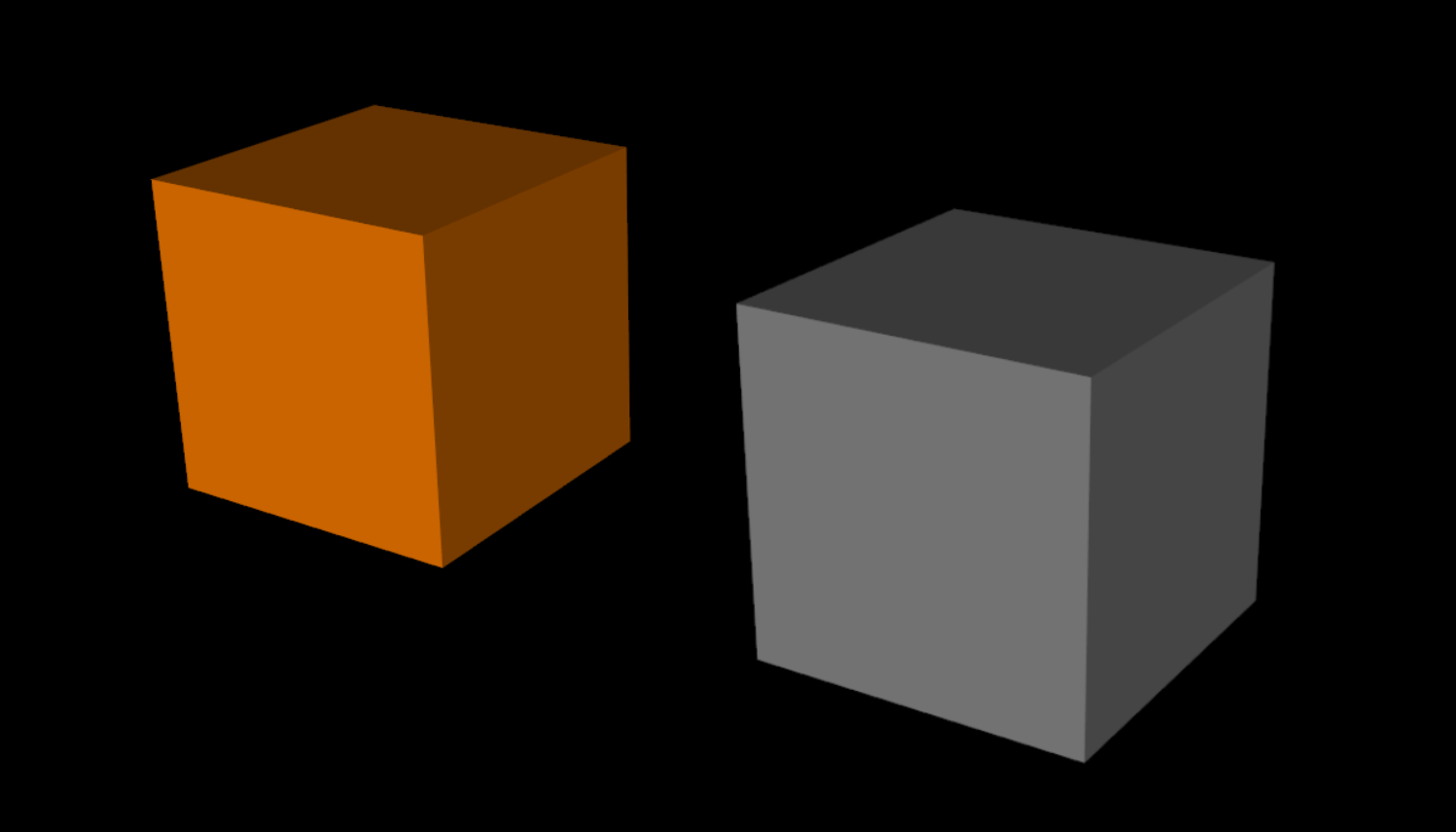 Grayscale filter applied to a cube.