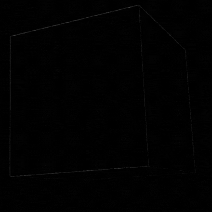 Laplacian filter applied to a cube object.