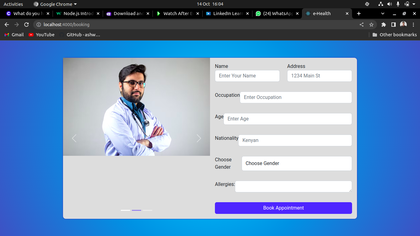 Patient Appointment Page Image