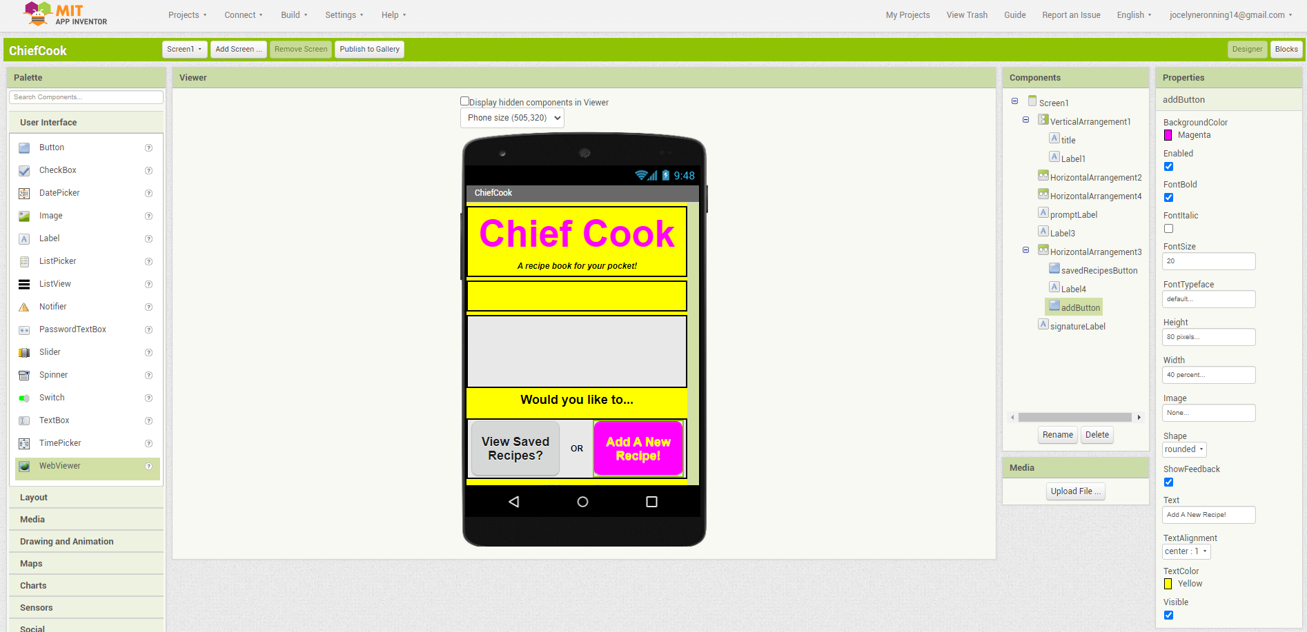 ChiefCook | Functional Android App built during my “Mobile Application ...