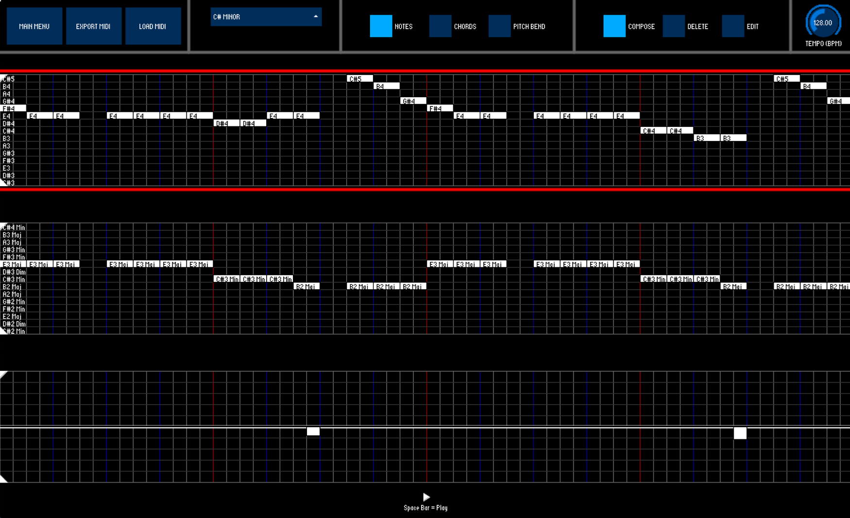 Novel MIDI Controller Editor Mode Screenshot