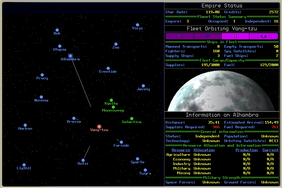 Screenshot of Galactic Empire in Mini Micro
