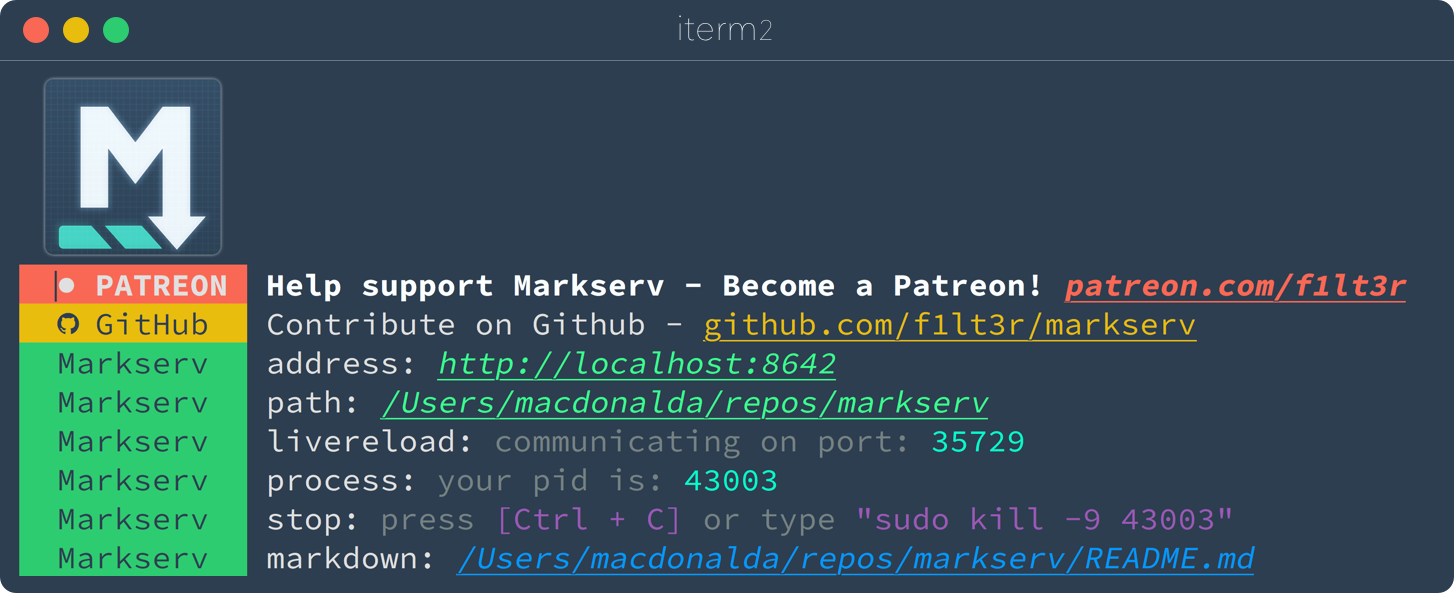 Markserv CLI Splash